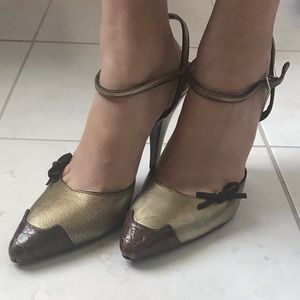 PRADA PINTED TOE GENUINE LEATHER VINTAGE HEELS